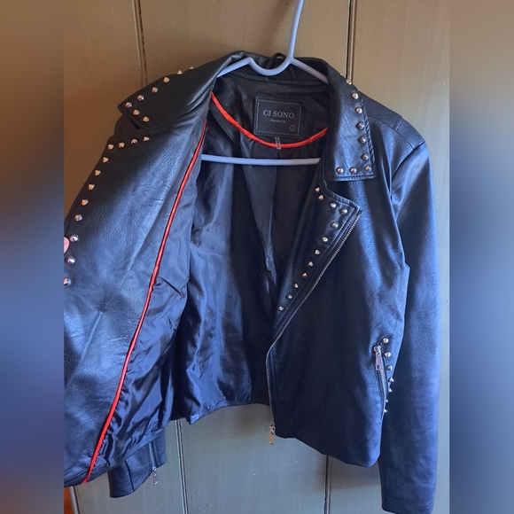 Ci Sono Black leather studded jacket. Size large. - Picture 5 of 7
